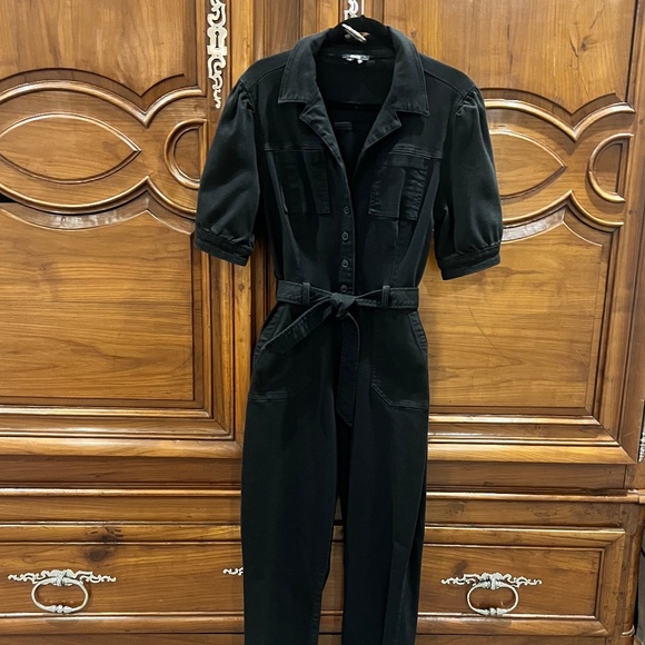Paige Short Sleeve Black Jumpsuit Size 6 - Picture 4 of 12